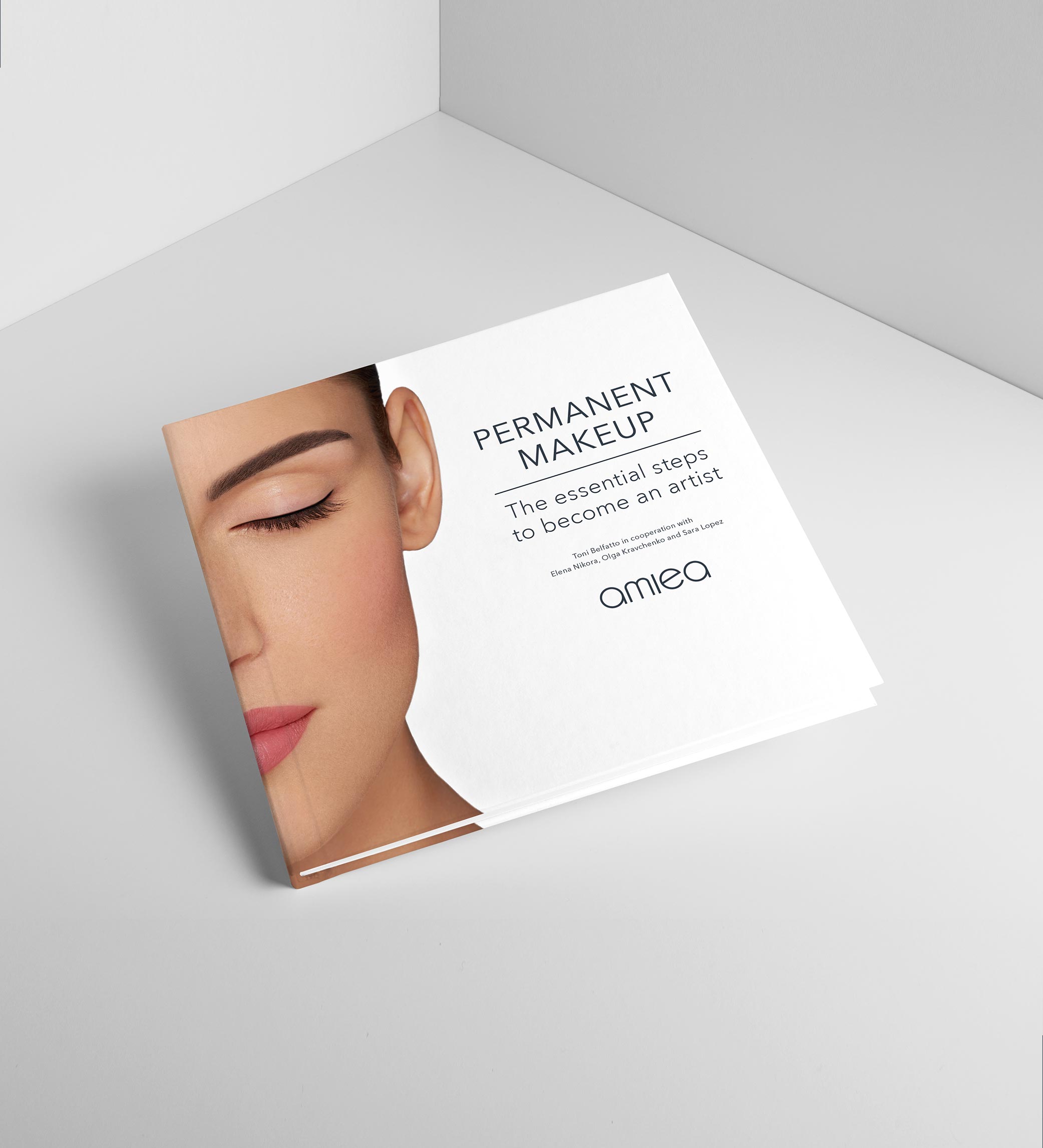 amiea Permanent Makeup book, on a light grey background