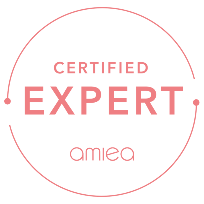 tuerkises Signet des amiea-Academy-certified-Expert