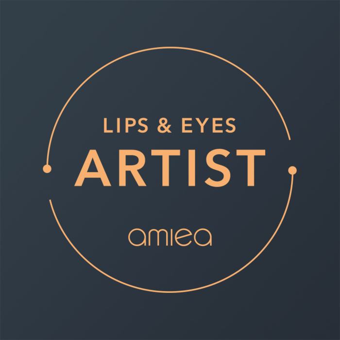 Level1 - PMU for Lips and Eyes Artist Icon for amiea academy PMU for lips and Eyes on a dark grey background