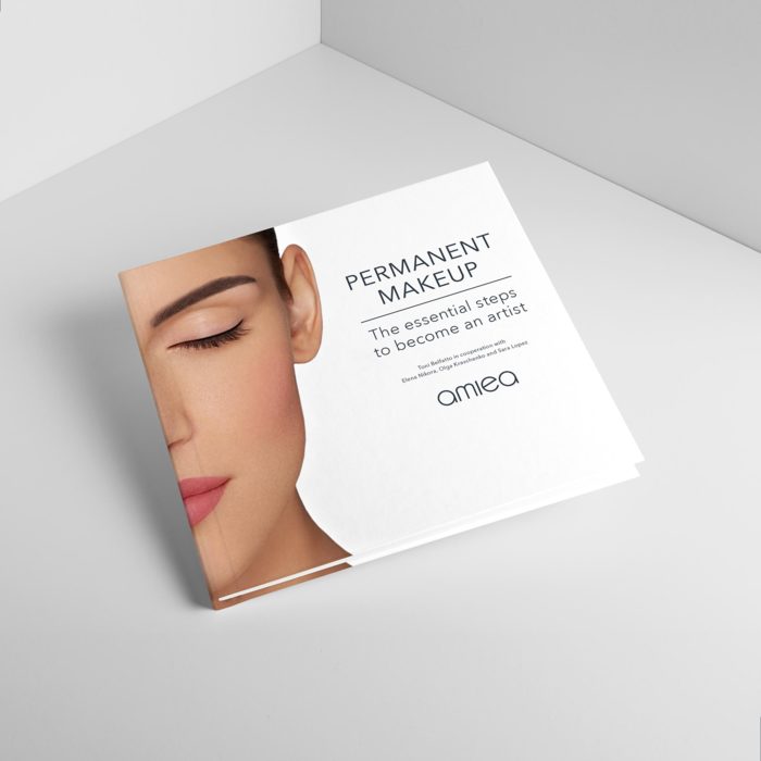 amiea Permanent Makeup book, on a light grey background