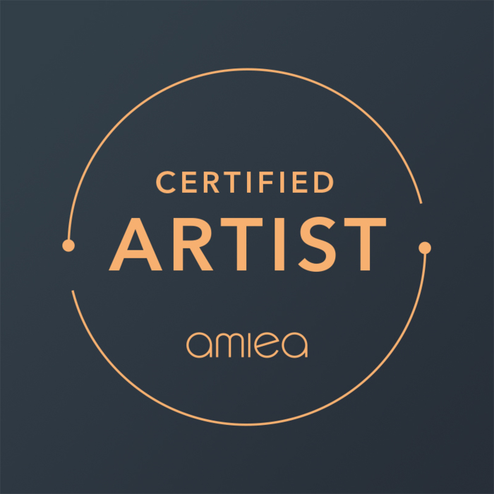 Level1 - amiea certified Artist Icon for amiea certified artist on a dark grey background